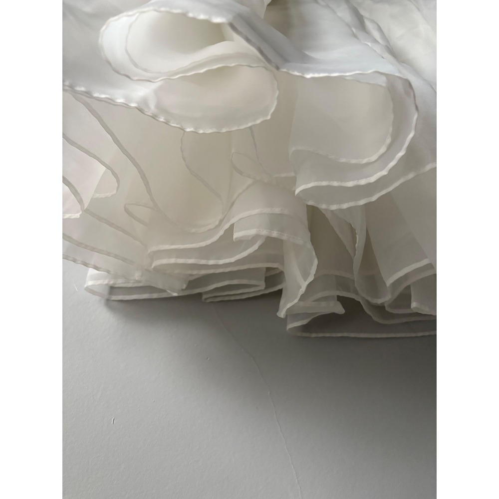 Selkie White Puff Dress Size Medium Organza Mini Babydoll - Picture 12 of 15